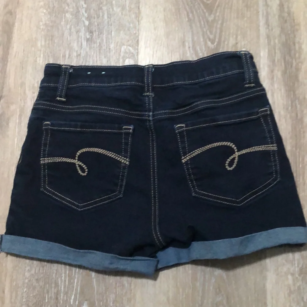 Justice Button Fly Stretch Denim Cuffed Shorts